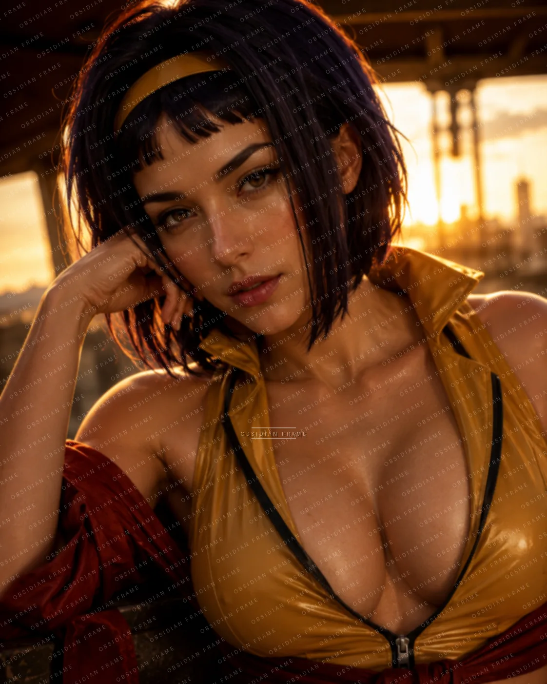 : Faye Valentine – Cyberpunk Elegance 🖤✨  